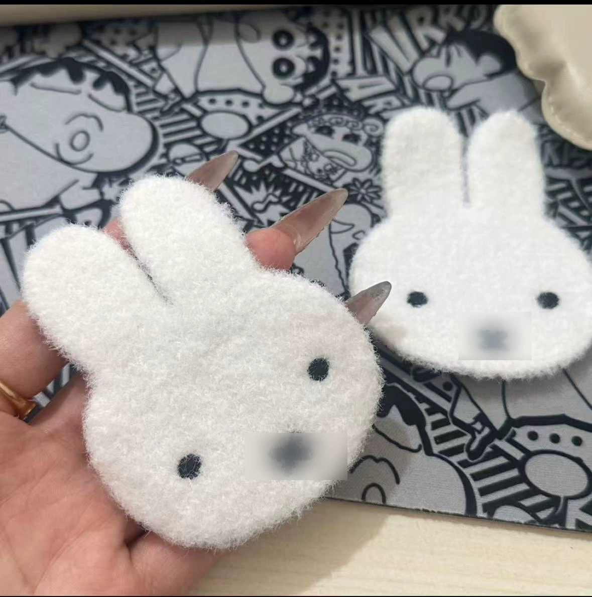 Cute bangs with bow, hair accessory with velcro