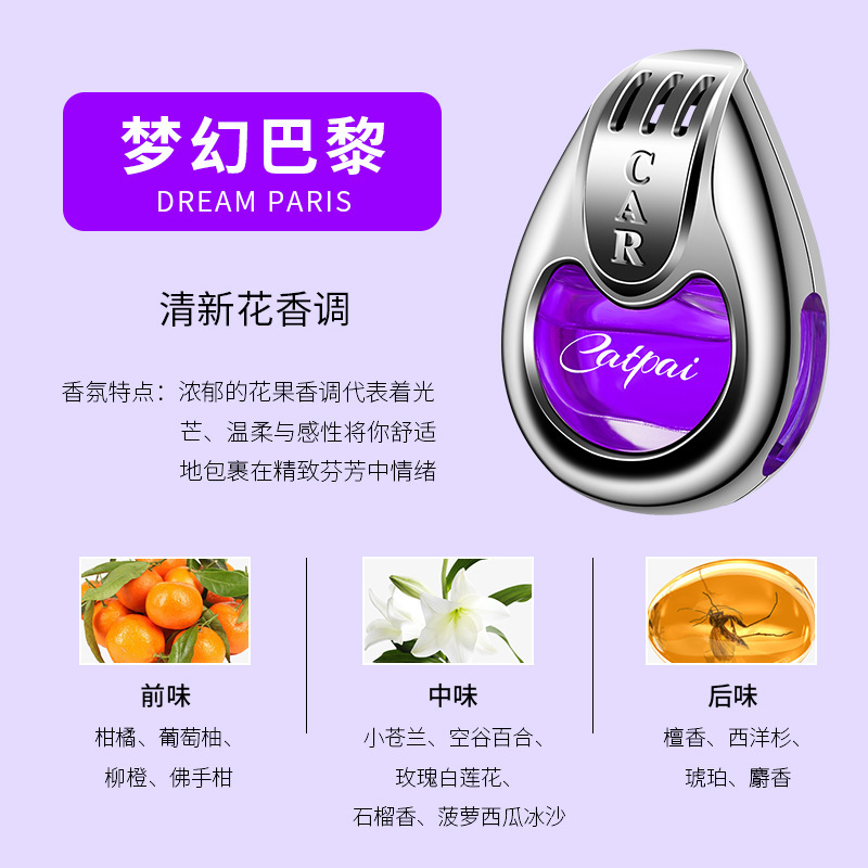 Perfume para automóvil, aromaterapia para automóvil, decoración de salida de aire acondicionado para automóvil, decoración de accesorios para automóvil, fragancia ligera duradera y desodorización