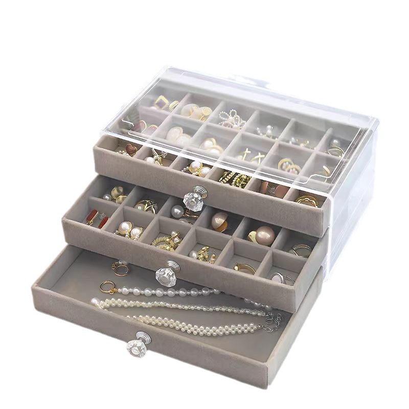 [2024 nuevo producto] cajón multicapa caja de joyería de lana orejas brazalete estante de almacenamiento caja de exhibición de joyería