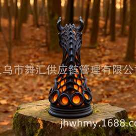 跨境龙首造型镂空发光摆件 暗黑奇幻风装饰灯
