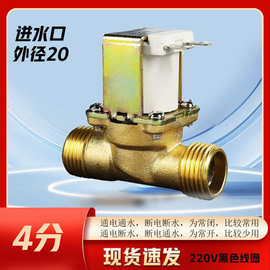 饮水机24V 直饮机电磁阀12V全铜电磁阀 四分DN15外螺铜线220V