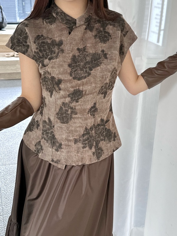 南油批发 桑蚕丝浮雕油丝香云纱上衣 衬衫花朵立体感超强立体剪裁|undefined
