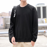 Мужская весенняя толстовка с круглым воротником, базовая приятная телу модная дышащая футболка, тренд сезона, оверсайз