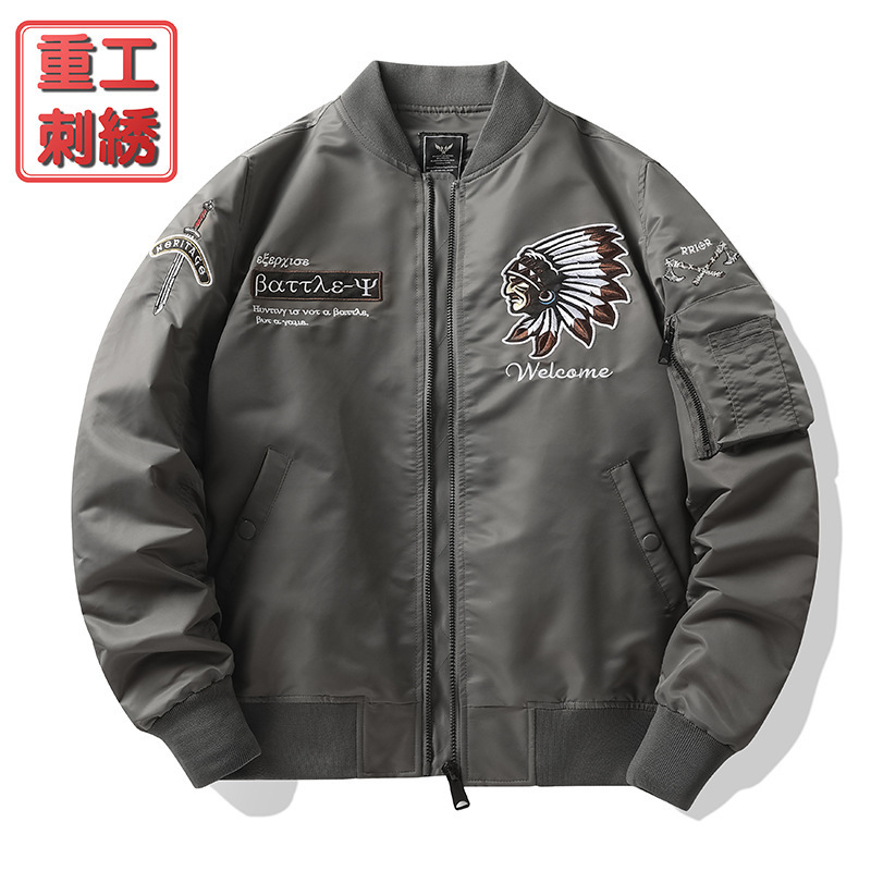 2023 Spring and Autumn New Air Force ma1 flight jacket fashion embroidered baseball uniform workwear jacket men's jacket