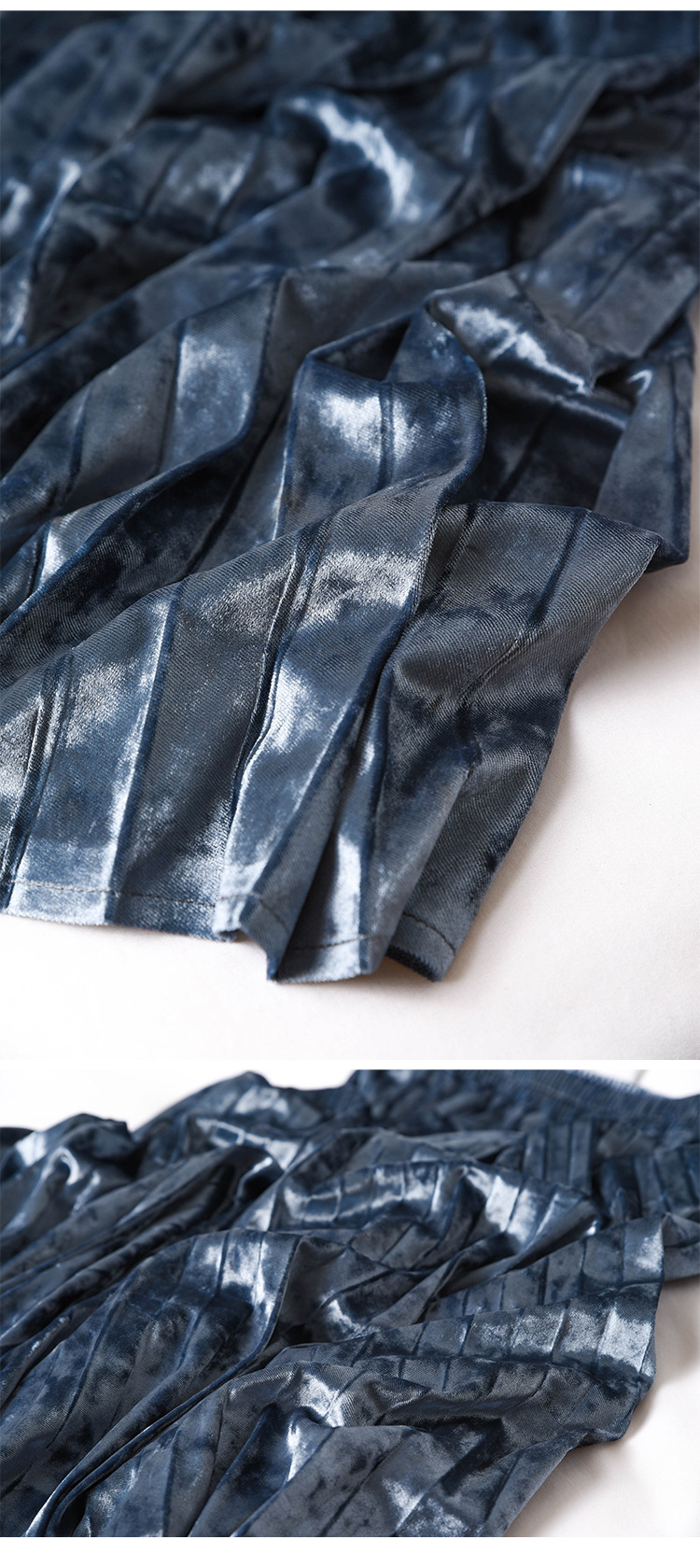 Abbigliamento donna gonna in velluto a rombi a cinque colori gonna a pieghe a fisarmonica lucida per donna lunghezza media autunno e inverno 2024_voghion.com