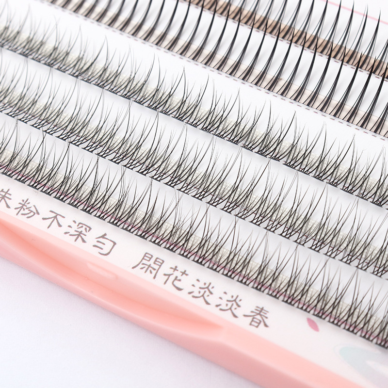 Pestañas postizas de suministro directo de fábrica al por mayor traje de pestañas autoinjertadas Un cabello + cola de pez pestañas largas naturales tienda de belleza de pestañas