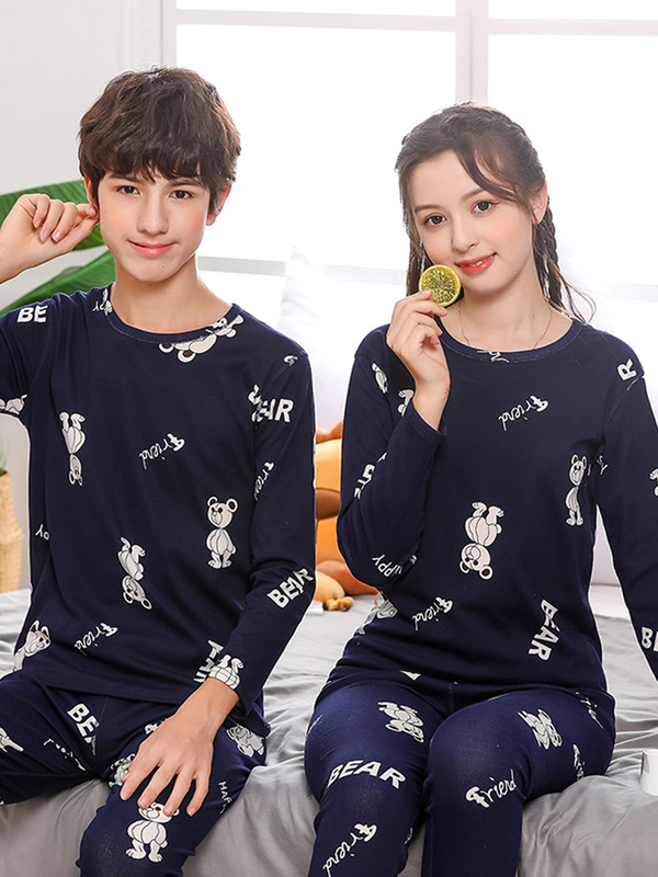 男の子用秋服・秋ズボン、女の子用保温下着、中高生用インナー、ティーンエイジャー用秋冬パジャマセット|undefined