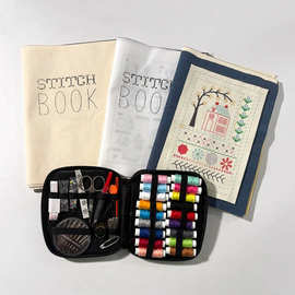 跨境Stitch Book 针线活页书DIY针法书手工布艺刺绣针线本套装