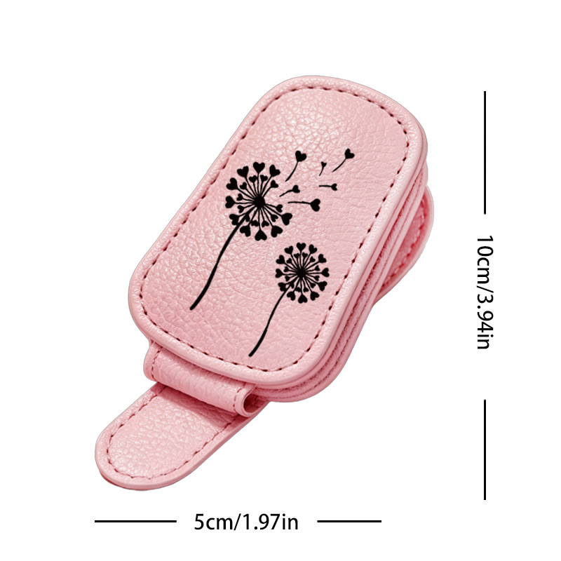 Cross-border bestseller sunglasses holder, creative car sun visor storage, pink dandelion car glasses clip