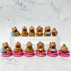網紅情緒小憨豆卡皮巴拉水豚公仔潮玩盲盒手辦桌面裝飾品擺件禮物