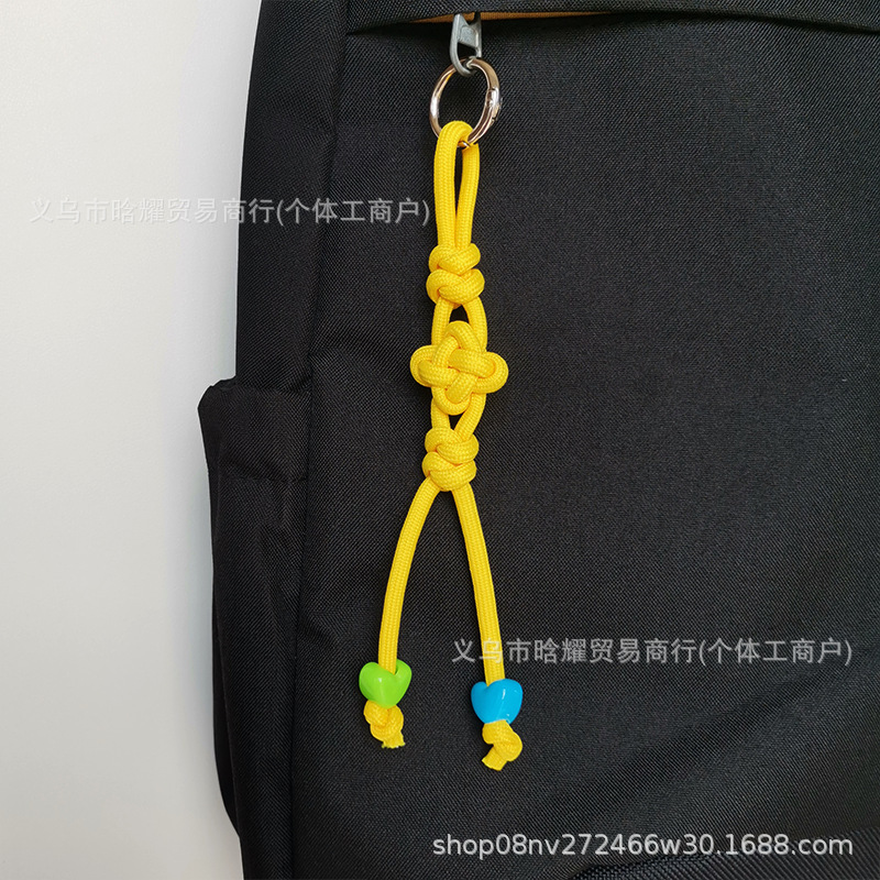 原创多巴胺中国风箱包挂件miu系挂绳钥匙扣手机书包挂饰手工编绳|undefined
