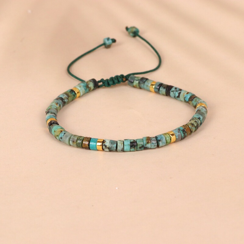 2 * 4mm abacus beads African turquoise stone beads woven bracelet yoga bracelet jewelry 2 * 4mm abacus beads African turquoise stone beads woven bracelet yoga bracelet jewelry