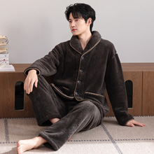 珊瑚绒睡衣男士秋冬款冬季加厚加绒冬男款保暖家居服套装2025新款