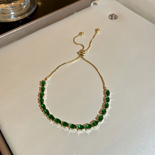 Fashionable small bracelet with zircon, design jewelry, 3mm, diamond encrusted, light luxury style, internet celebrity, trend of season 3