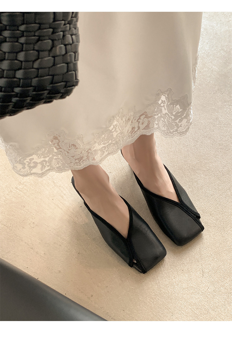 Dép sandal nữ da thật đầu vuông lộ ngón chân mùa hè — màu nâu, màu đen chi tiết 1