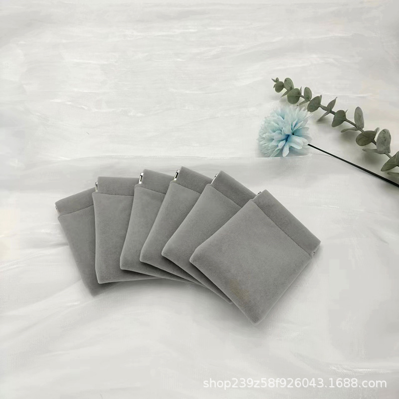 新款双面贴合绒布弹片袋 口红耳机 珠宝项链手镯收纳袋可印logo