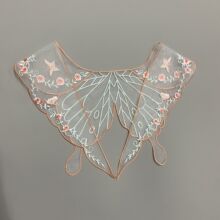 溢希绣品 汉服云肩欧根纱底假领子汉服配饰蝴蝶款刺绣花边辅料