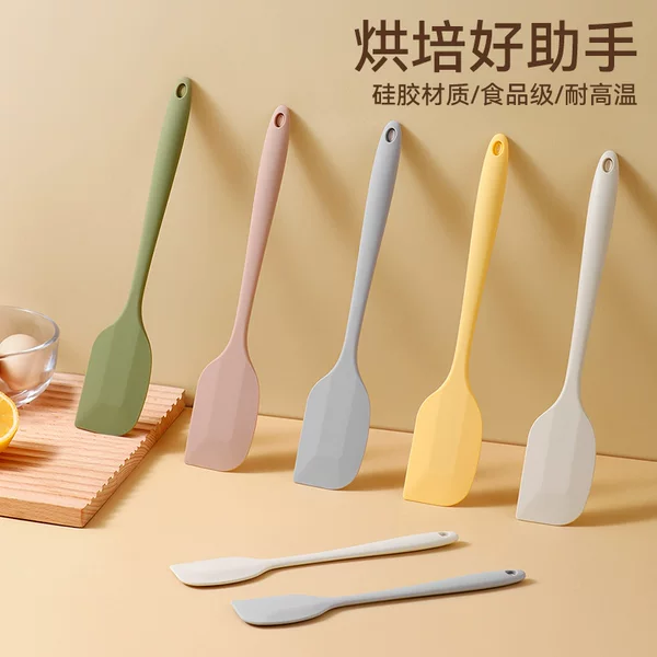 Household Kitchen Silicone Scraper Baking Tool Integrated Cream Cake Spatula Large Soft Scraper Small Jam Jam Knife