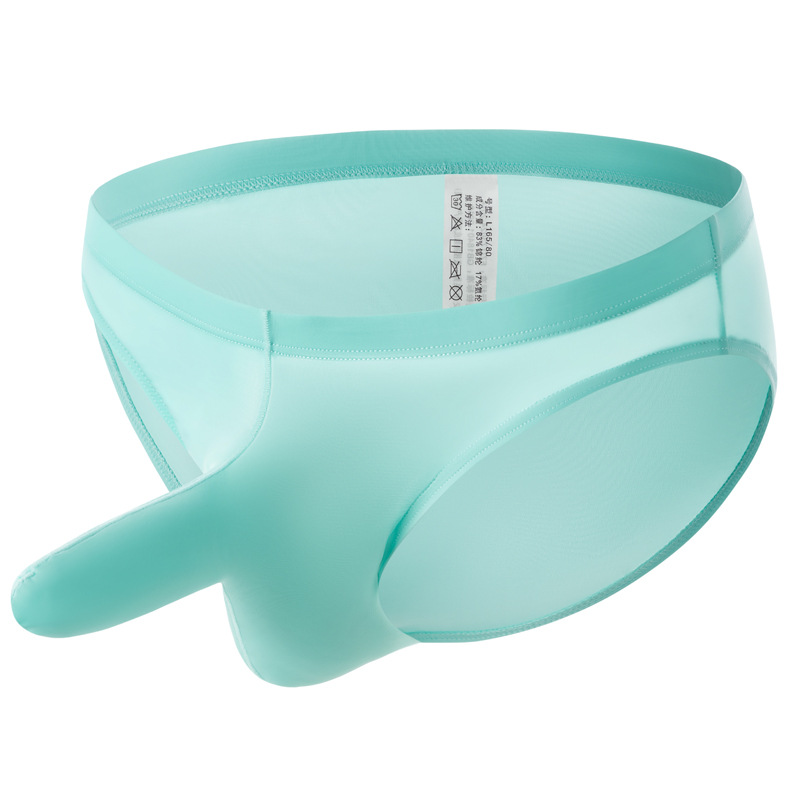 Men's Elephant Trunk Set JJ Triangle Briefs Bullet Separation Ultra-thin Ice Silk Breathable Sexy Underwear_voghion.com