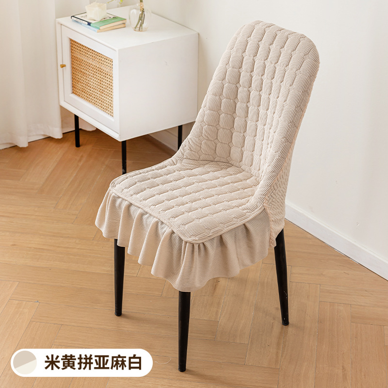 2025 nueva cubierta de silla de algodón grueso de lujo ligero de alta calidad cubierta de silla de comedor cubierta de taburetes todo incluido contra gatos arrancar fábrica directa