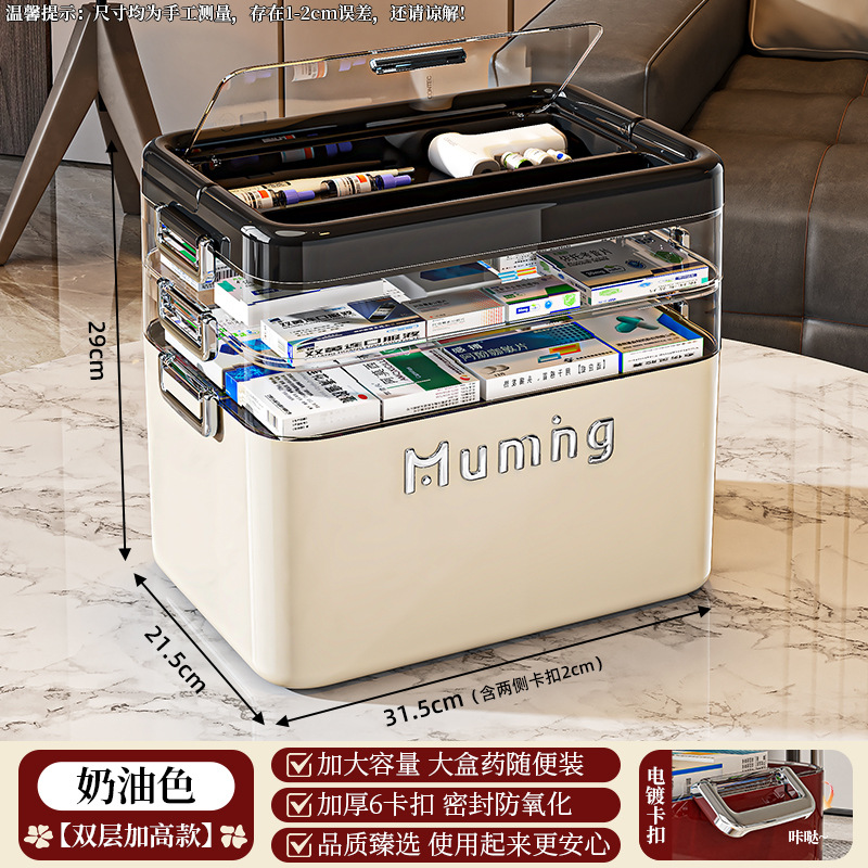 Estrictamente seleccionado transfronterizo caja de medicina multicapa de gran capacidad caja de almacenamiento portátil de alta calidad caja de primeros auxilios portátil de medicamentos caseros de alto valor facial