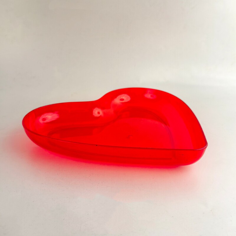 Foreign Trade Valentine's Day Series Plastic Transparent Heart-Shaped Dinner Plate Bowl Set Dessert Party Decoration Plate