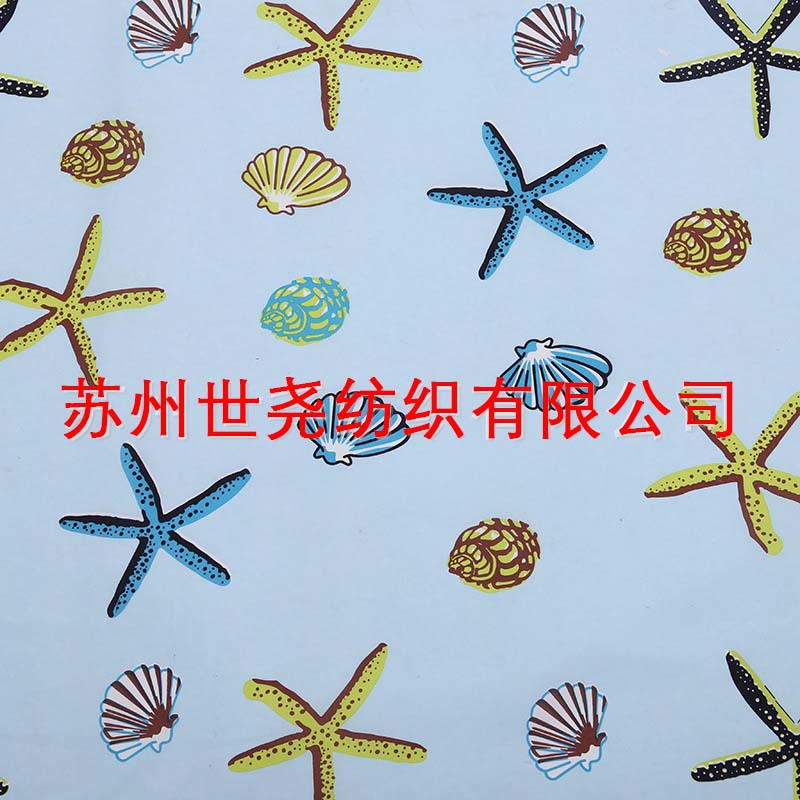 厂家供应小清新海洋印花桃皮绒鞋柜布衣柜箱包面料印花桃皮绒