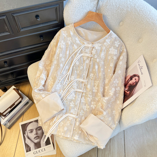 Middle-Aged Women's New Chinese Style Short Jacket 2025 New Fashionable and Stylish Mother's Round Neck Chinese Style Heavy Embroidery Top