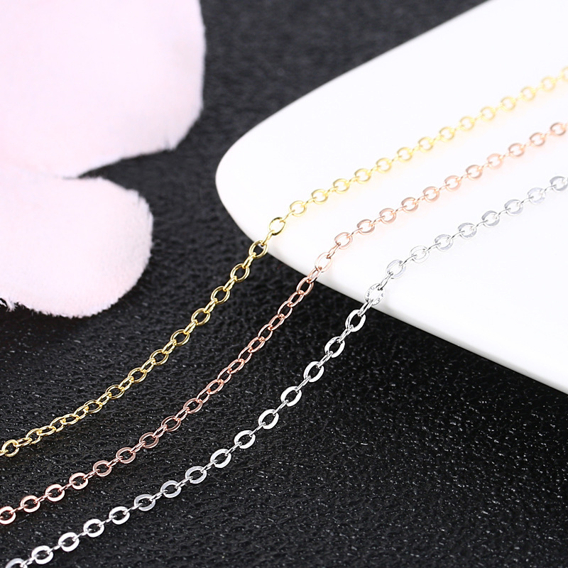 Qiai S925 silver necklace calendered cross chain plus extension Jewelry pendant chain O-shaped necklace clavicle chain accessories