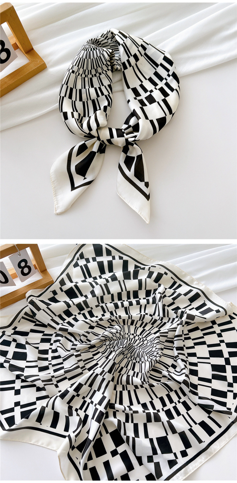 Women's Elegant Geometric Polyester Printing Silk Scarves display picture 3