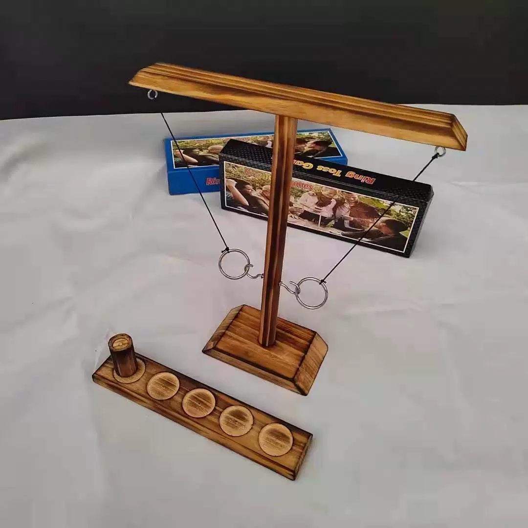 RingTossGames Wooden Ring Toss Game Ring Toss Desktop Ring Toss Hook Ring Interactive Board Game