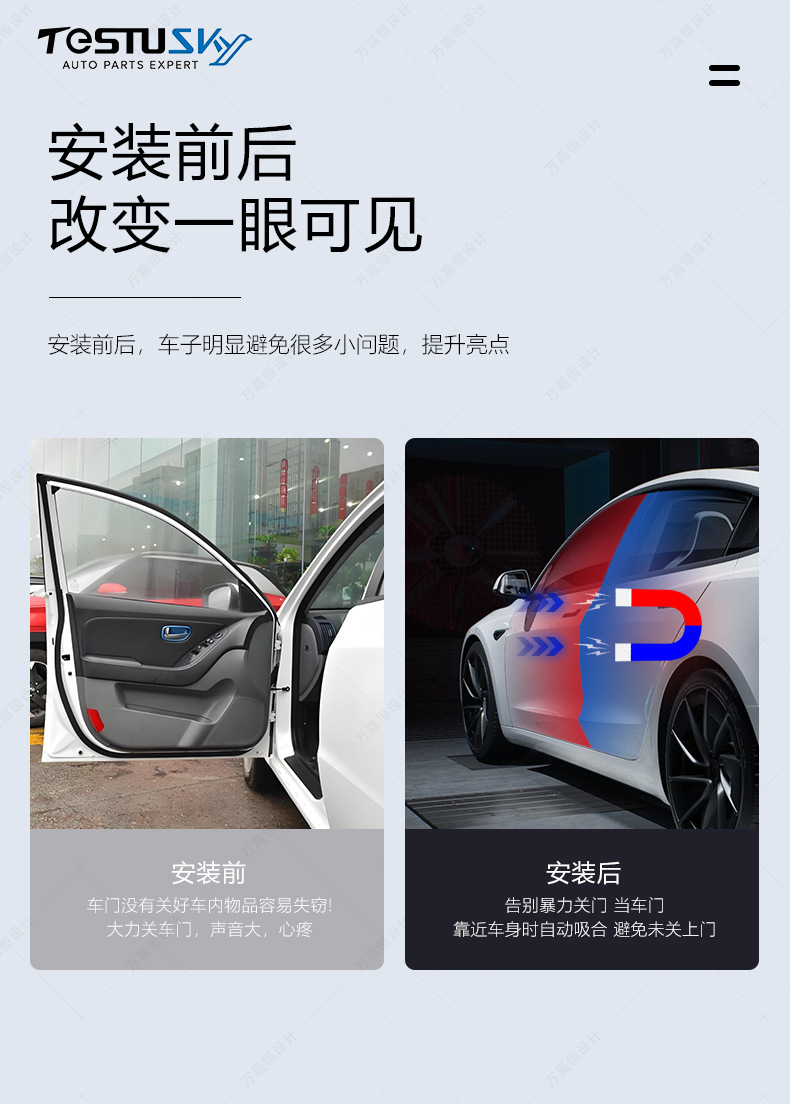 Suitable for Tesla Model 3 Model Y Renewal 3 Renewal Y Silent Anti-Pinch Electric Suction Door