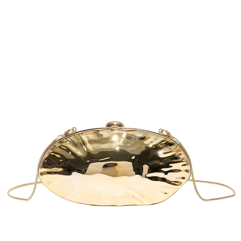 Cross-Border Evening Clutch Bag, Fashionable French-Style Oval Marble-Patterned Box Bag, Acrylic Shell Bag, Crossbody Bag