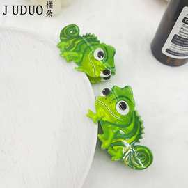 跨境多巴胺发夹卡通小恐龙亚克力发夹个性潮流后脑勺盘发发夹现货