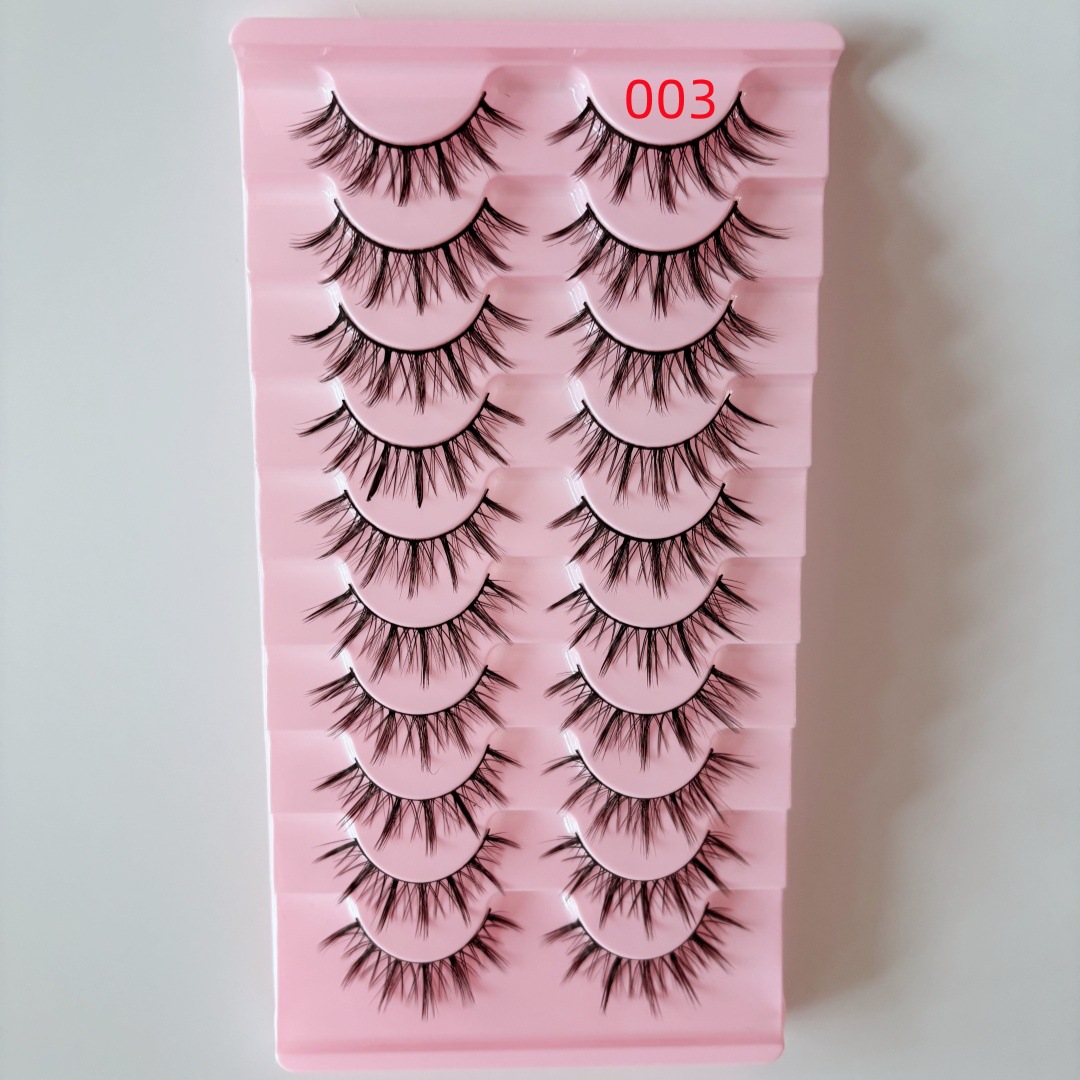 10 pares de sentimientos de la madre de tallo duro cómics Little Devil pestañas postizas Las pestañas postizas de tallo duro pueden soportar pestañas postizas