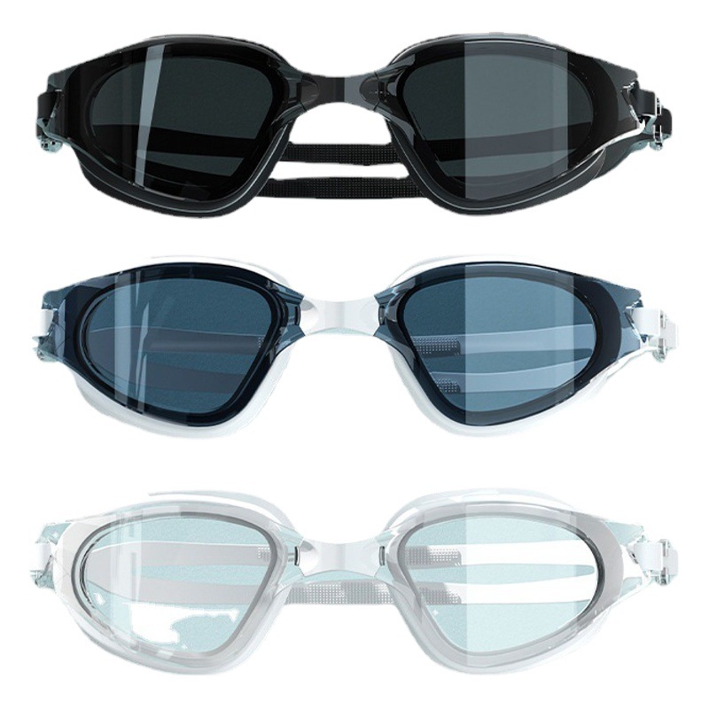 スイミングゴーグル HD 防曇防水ラージフレームスイミングゴーグル男性と女性のスイミングキャップスイミングゴーグルセットダイビングと水泳の特別な装備