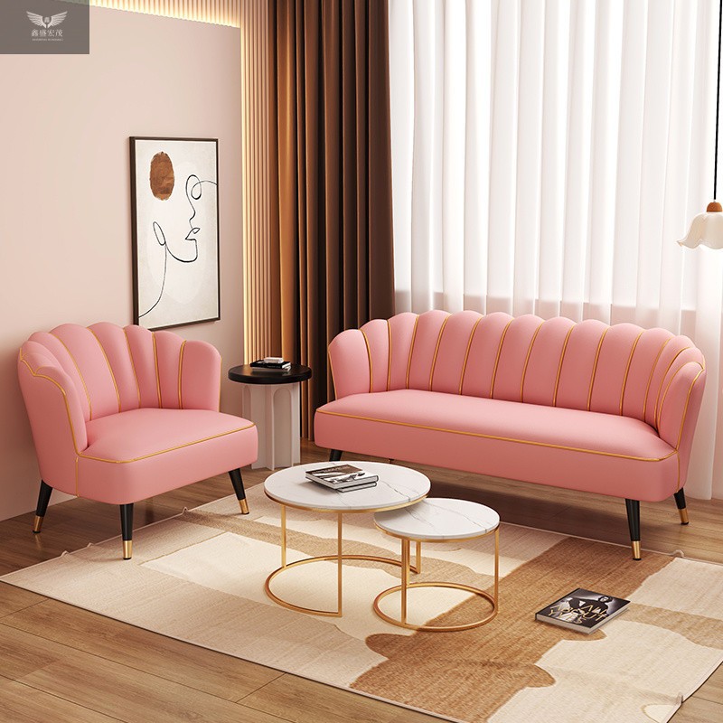 Casa de alquiler pequeña sala de estar red tienda de ropa sofá dormitorio tienda de té de leche salón de belleza sofá área de descanso lujoso