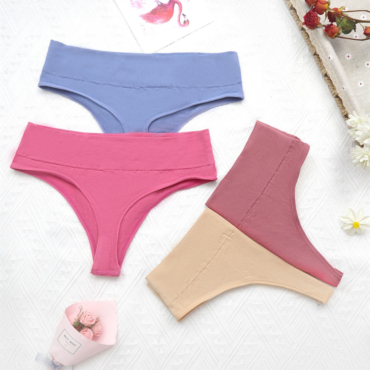 Nuevos pantalones en T de cintura baja para chicas sexy bragas de verano color sólido sin costuras bragas deportivas y de fitness comercio exterior transfronterizo