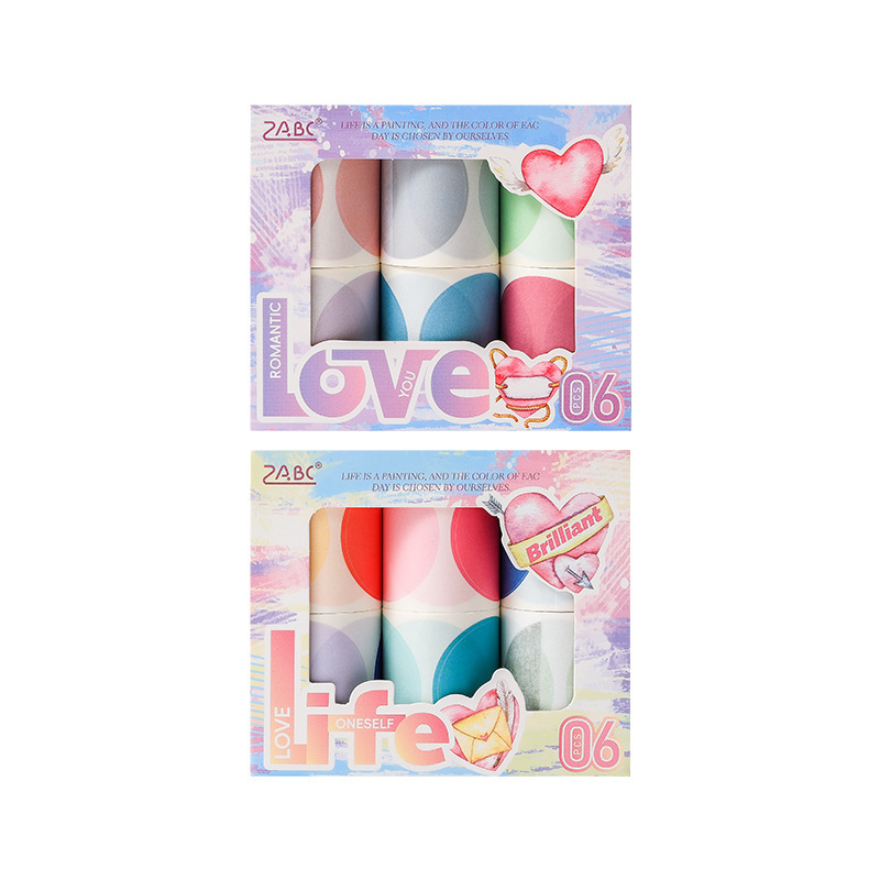 Juego de cinta de papel y colorido romántico, color Morandi, etiqueta de punto grande, etiqueta de sellado circular de cuenta de mano transfronteriza