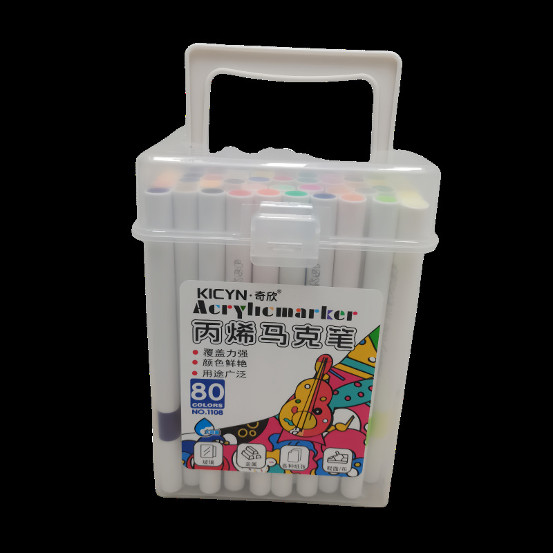 Pluma de marca acrílica de 80 colores