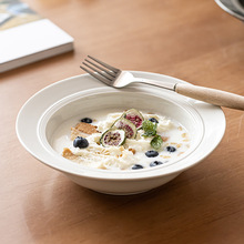 瓷质温润草帽碗日式陶瓷西餐甜品碗餐厅意面碗菜碗微瑕疵