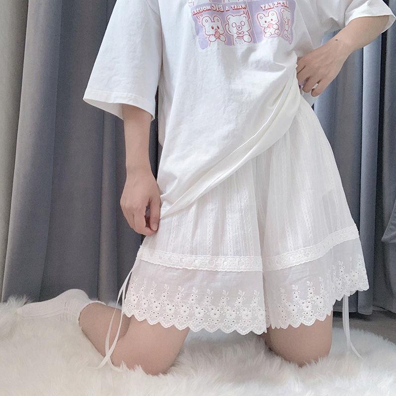 Cotton Anti-Exposure Bottoming Shorts for Women 2023 New Style with Pumpkin Pants Jk Skirt Lining Loose Lace Safety Pants Trbottomy