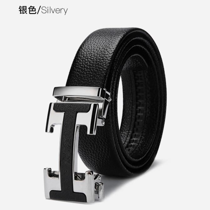 cinturón de hombre cinturón de abrazadera automática de cuero anti-desgaste estilo clásico letras versátiles tendencia ocio simple transfronterizo