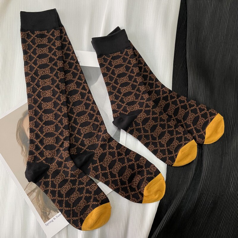 Autumn and winter brown Navy wind rope knot personalized retro slim stockings Autumn and winter brown Navy wind rope knot personalized retro slim stockings