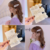 Hairgrip from pearl, brand hairpins, metal bangs, crab pin, hair accessory, Chanel style