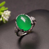 Depending on the green chalcedony ring, the agate finger ring -mounted jewelry jewelry factory live broadcast on behalf of MN2112918