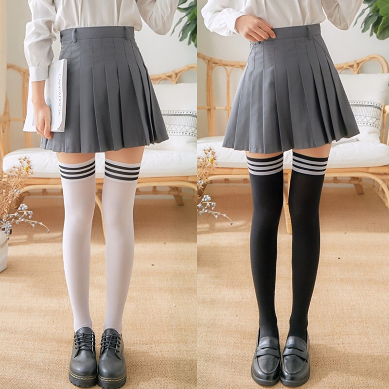 Spring, Summer, and Autumn Thin Non-Slip High Tube Socks over the Knee Socks, College Style Long Tube Socks, Mid-Thigh Stockings Sy Spring, Summer, and Autumn Thin Non-Slip High Tube Socks over the Knee Socks, College Style Long Tube Socks, Mid-Thigh Stockings Sy