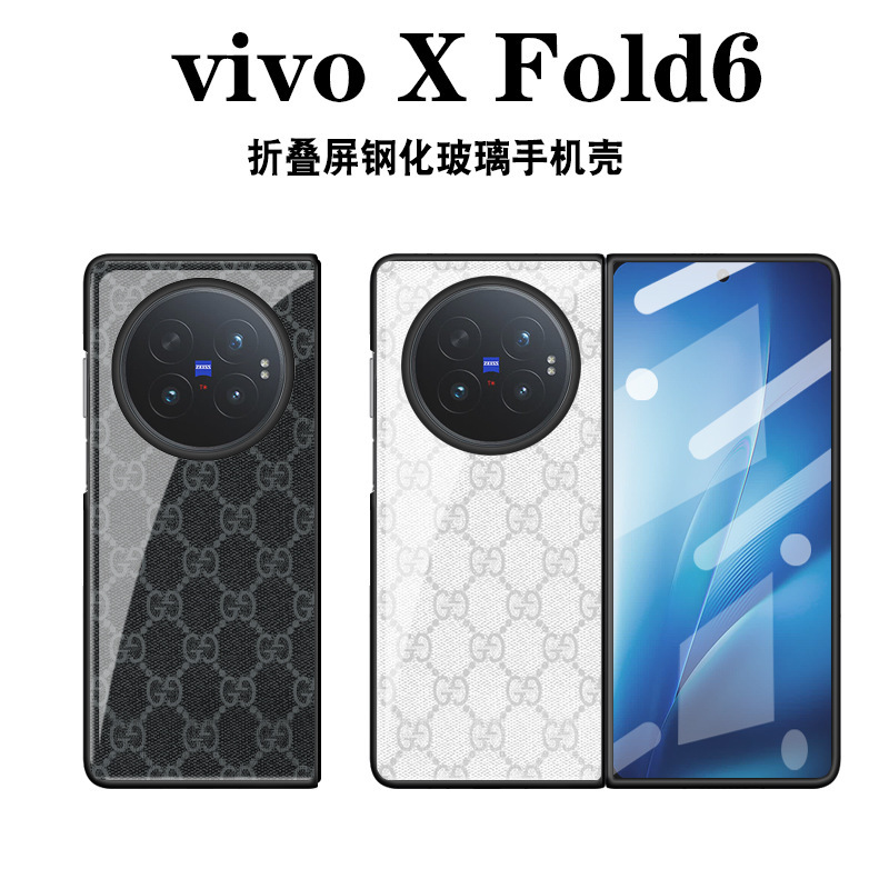 Suitable for vivo xfold6 phone case, xfold5 creative glass case protective cover, xfold3pro white GC pattern Suitable for vivo xfold6 phone case, xfold5 creative glass case protective cover, xfold3pro white GC pattern