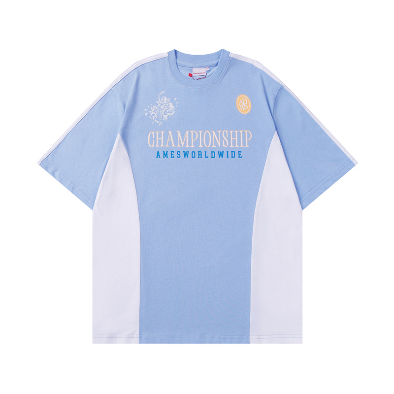 Maglietta casual in stile jersey a maniche corte Ames Xu Minghao, stile americano, per coppie_voghion.com