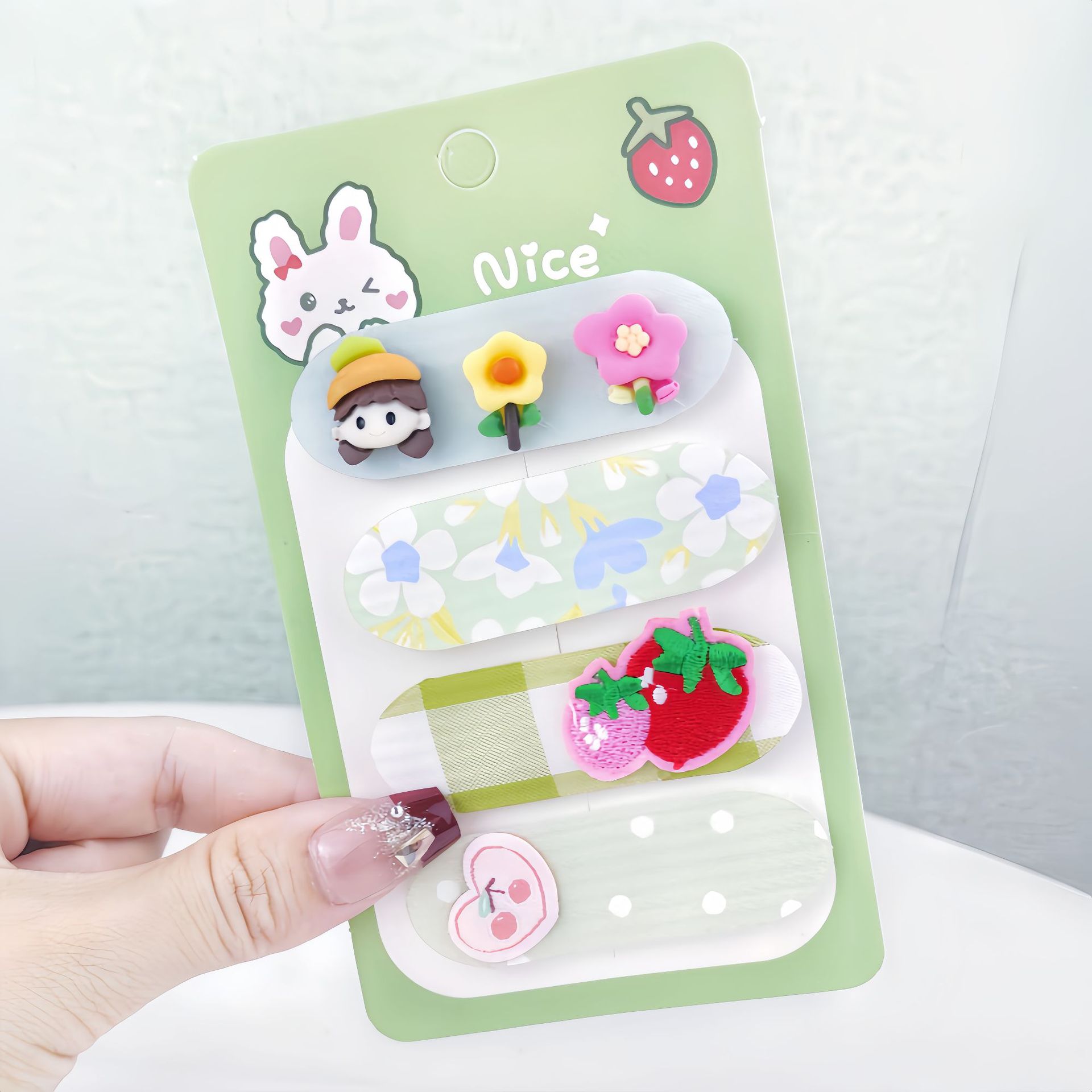 Niños nuevos Koolomi velcro para el cabello chicas coreanas en línea frange pegatinas de cabello rotas pegatinas de dibujos animados bandas de cabello toque